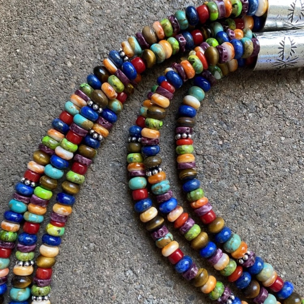 Sterlingsilver Multistrand Multistone Beadnecklace - image 8